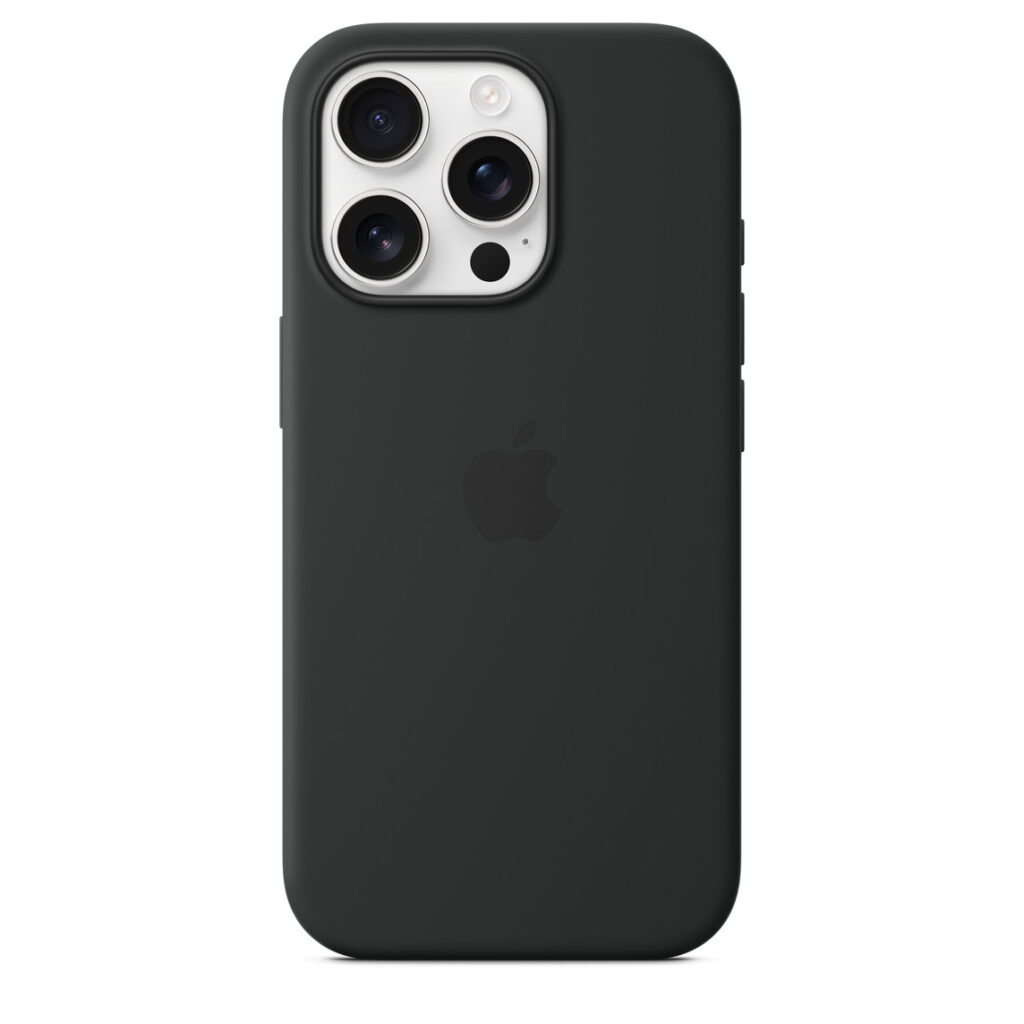 black silicone case iPhone 16 pro