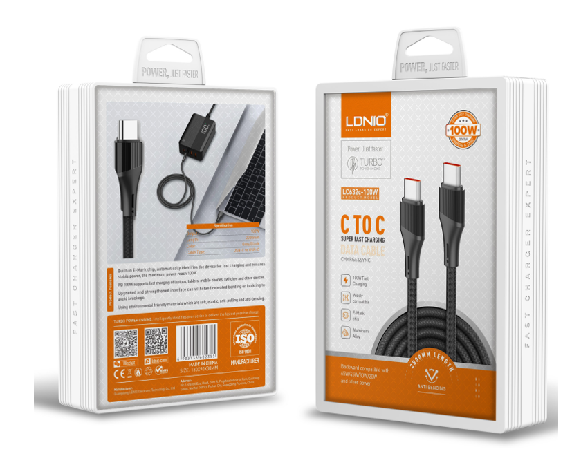 LDNIO LC632c 100W Type-c To Type- c 2meter Data Cable